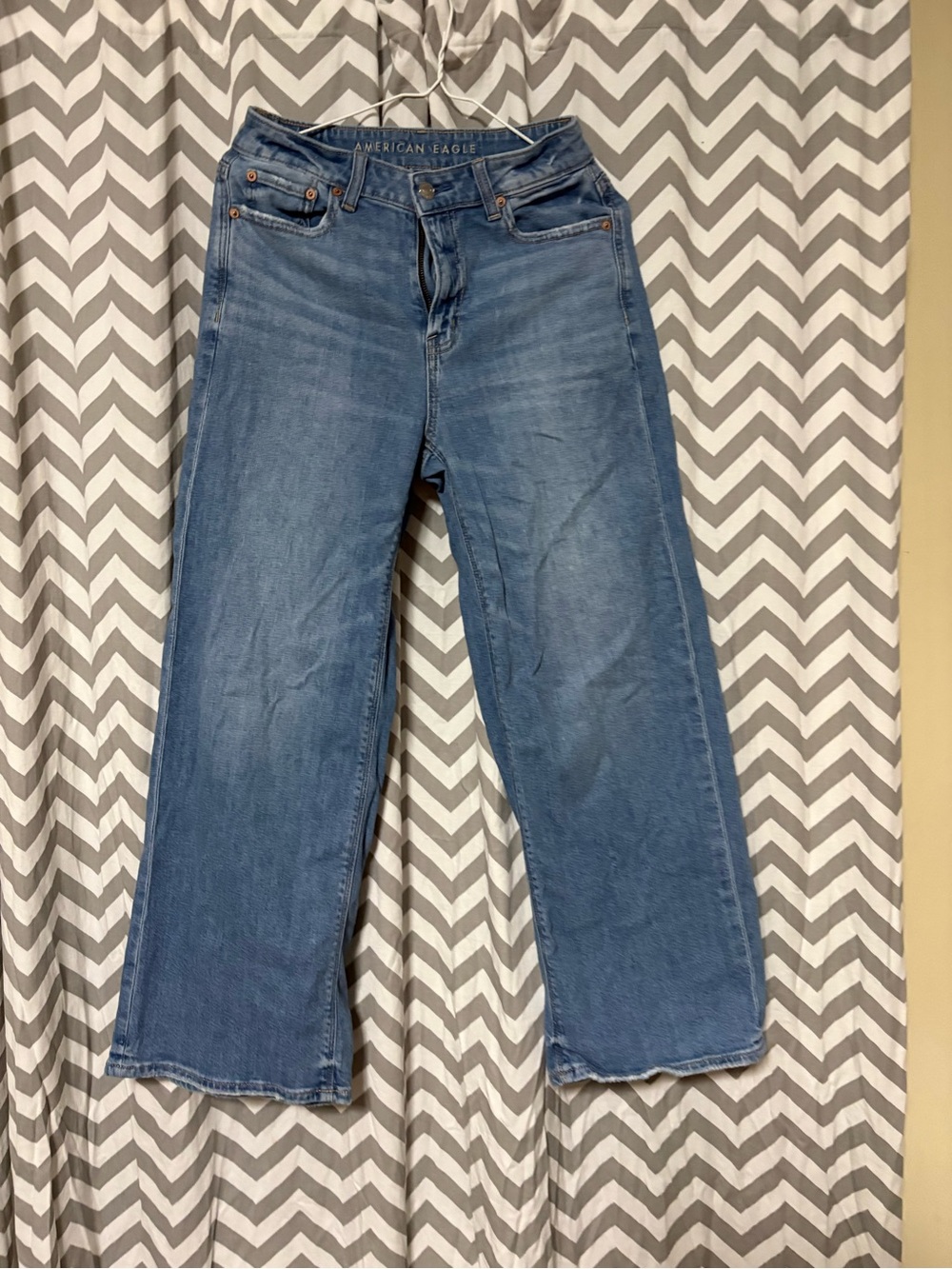 American Eagle Outfitters Women's Medium Blue Wide-Leg Jeans